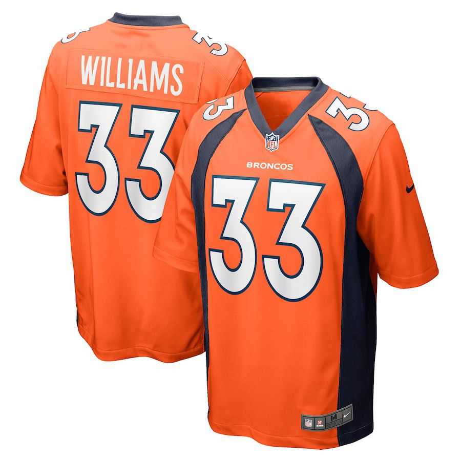 Men Denver Broncos 33 Javonte Williams Nike Orange Game NFL Jersey